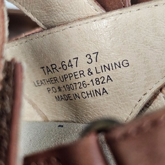 Alegria Brown Leather Cognac Slingback Clogs Mary Jane Tarah Sandal Womens 37/7 - Picture 10 of 16